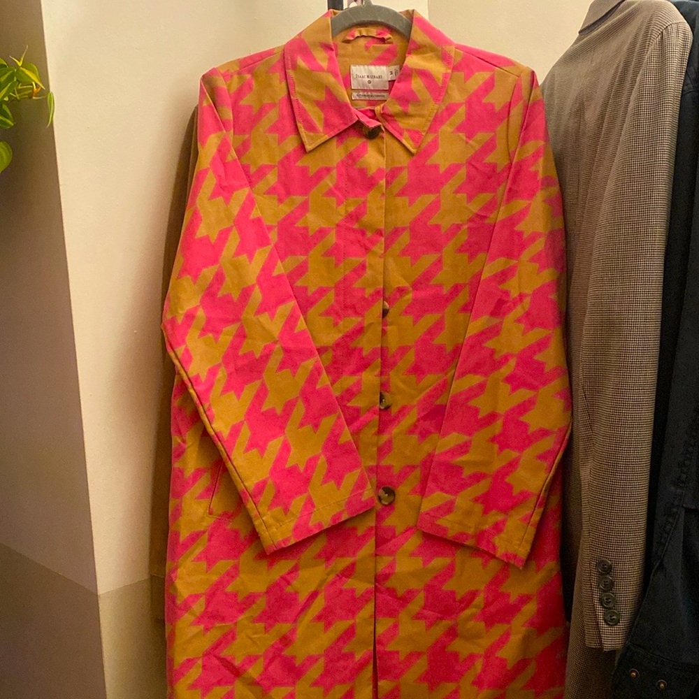 Isaac Mizrahi Houndstooth Print Button Down Jacket - image 1